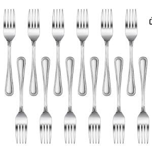 Set of 12 Bead Pattern 18/0 Stainless Steel, Dinner Fork